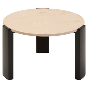 Palermo Round Cream Marble Top Small Coffee Table