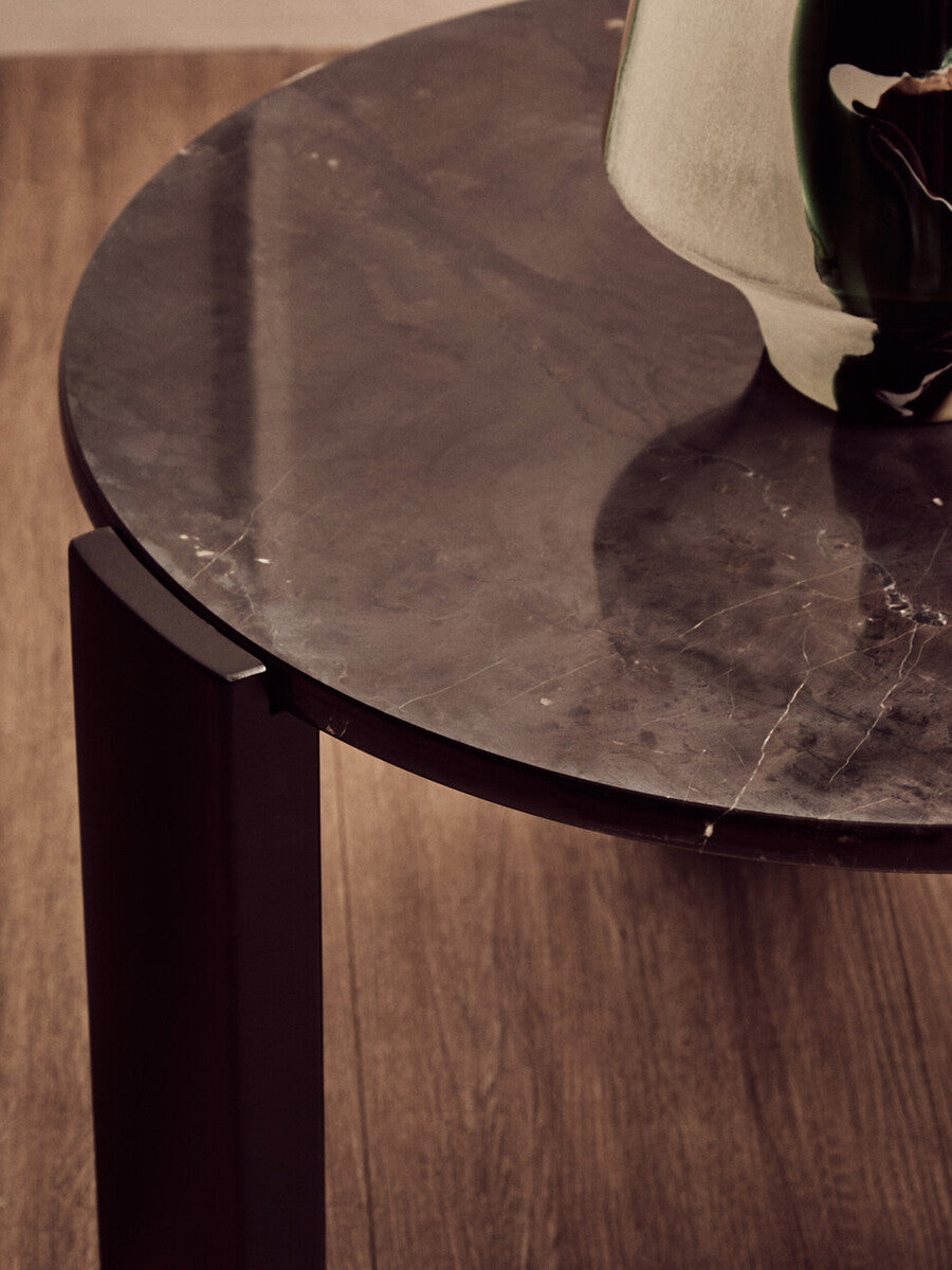 Palermo Round Black Marble Top Small Coffee Table - Image 4
