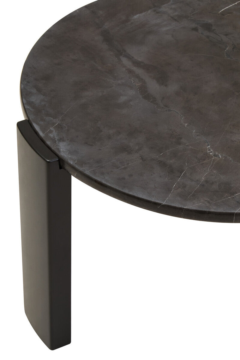 Palermo Round Black Marble Top Small Coffee Table - Image 11