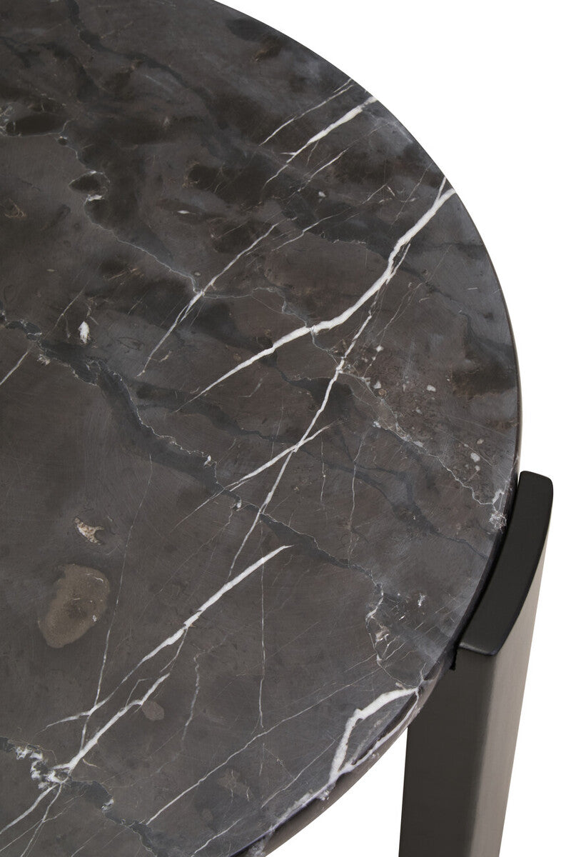 Palermo Round Black Marble Top Small Coffee Table - Image 12