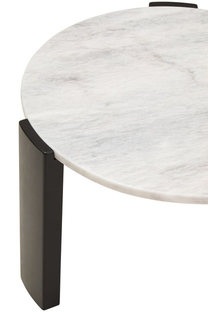 Palermo Round White Marble Top Small Coffee Table