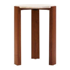 Palermo Travertine Top Round Side Table