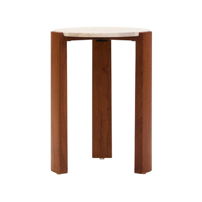 Palermo Travertine Top Round Side Table