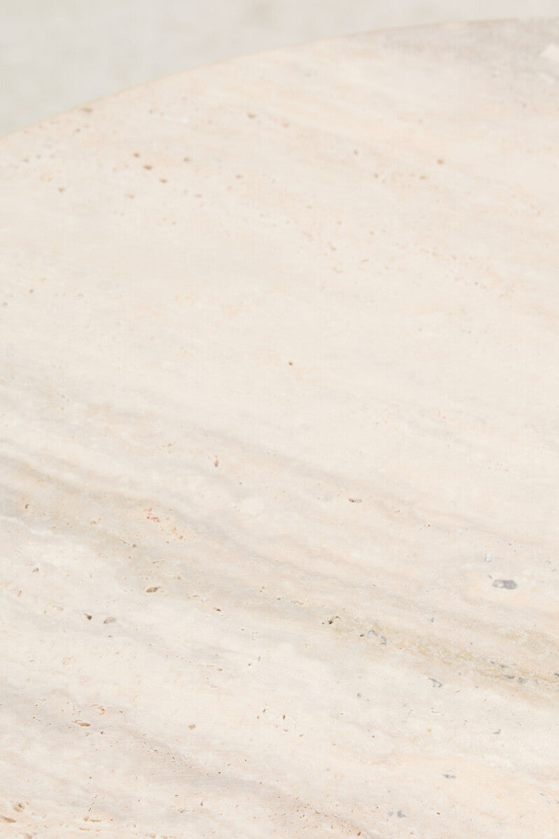 Palermo Travertine Top Round Side Table