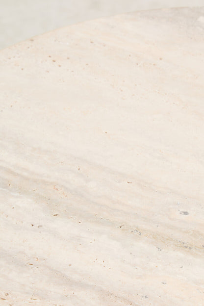 Palermo Travertine Top Round Side Table