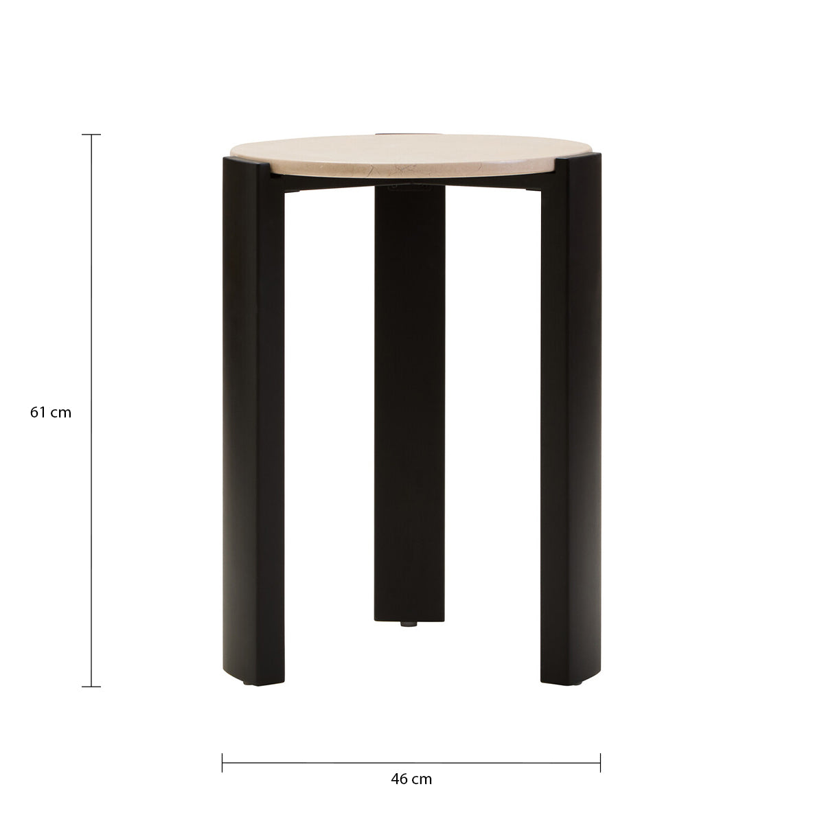 Palermo Cream Marble Top Round Side Table