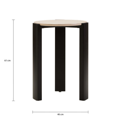 Palermo Cream Marble Top Round Side Table