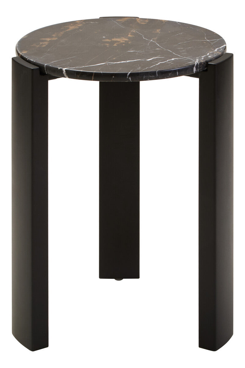 Palermo Black Marble Top Round Side Table