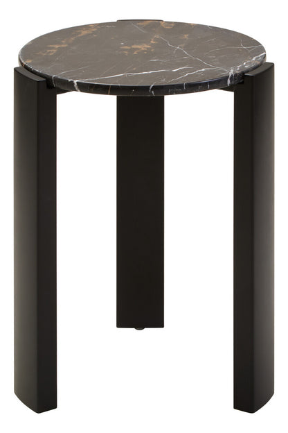 Palermo Black Marble Top Round Side Table