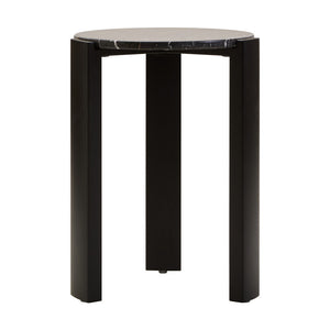 Palermo Black Marble Top Round Side Table