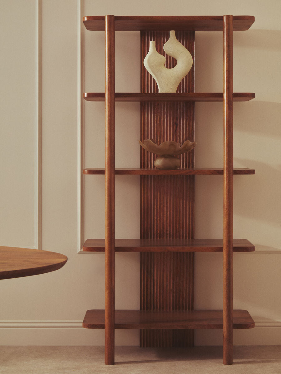 Torello Five Tier Mango Wood Shelf Unit