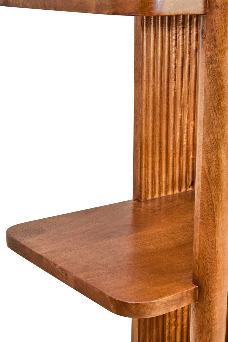 Torello Five Tier Brown Mango Wood Shelf Unit