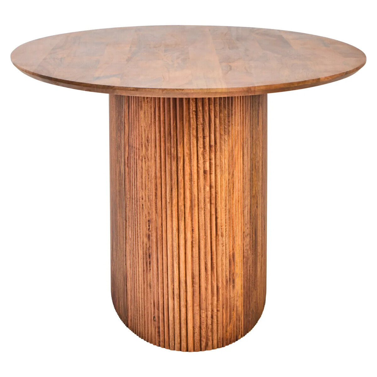 Solid Mango Wood Dining Table with Brown Finish, Torello