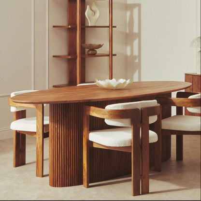 Solid Mango Wood Dining Table with Brown Finish, Torello