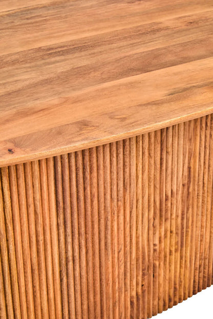 Solid Mango Wood Dining Table with Brown Finish, Torello