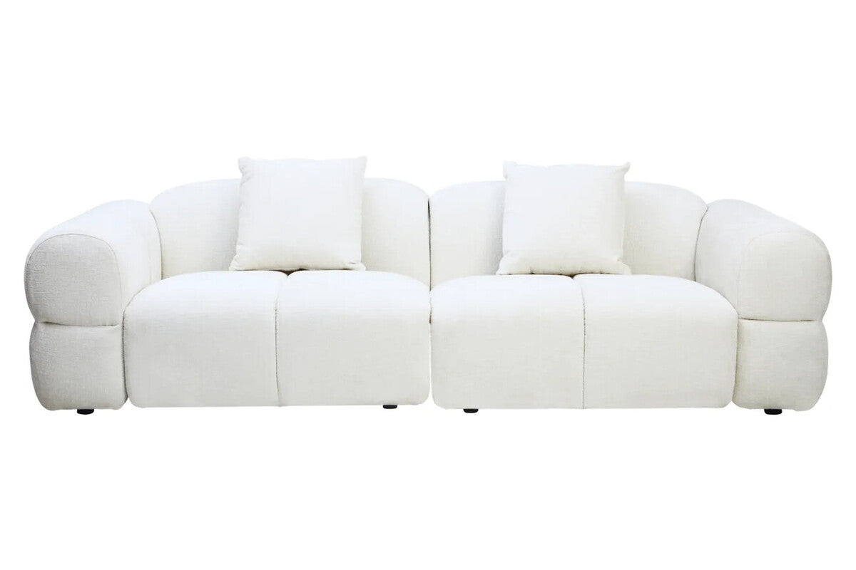 Anglet Cream Textured Fabric Large 3 Seater Sofa