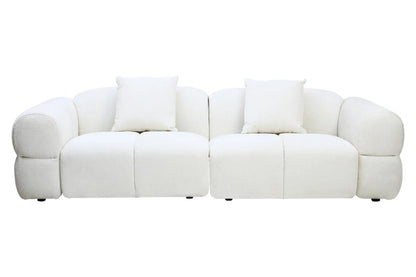 Anglet Cream Textured Fabric Large 3 Seater Sofa