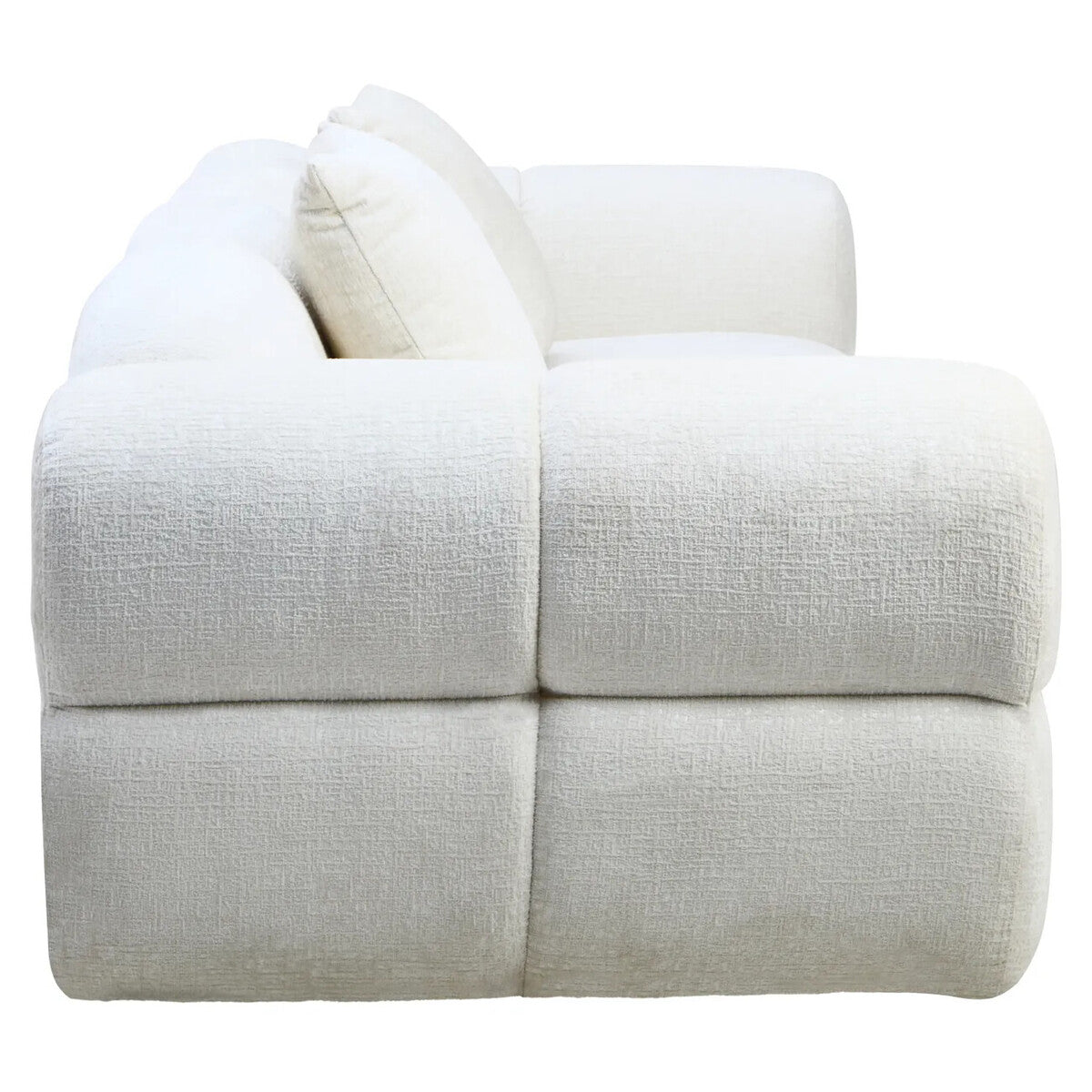 Anglet Cream Textured Fabric Large 3 Seater Sofa