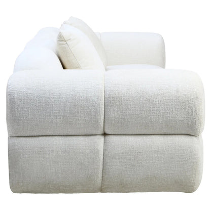 Anglet Cream Textured Fabric Large 3 Seater Sofa