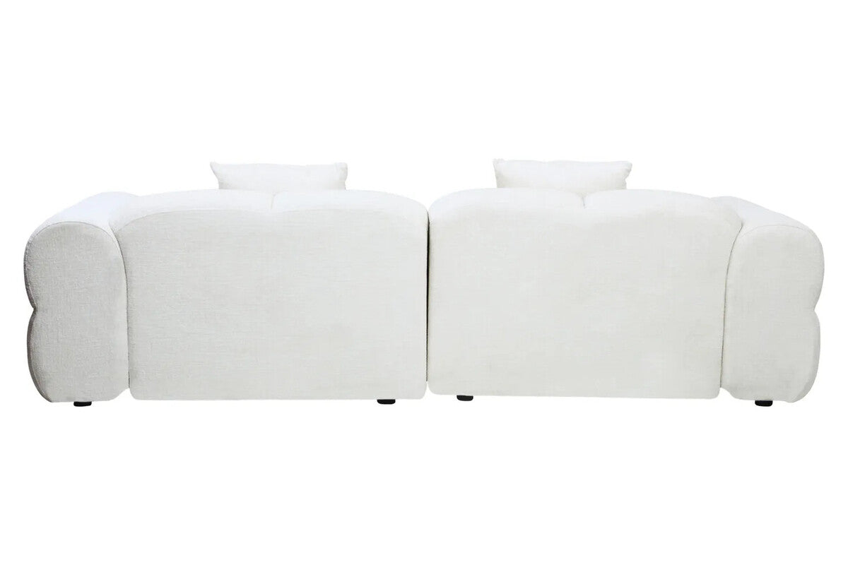 Anglet Cream Textured Fabric Large 3 Seater Sofa