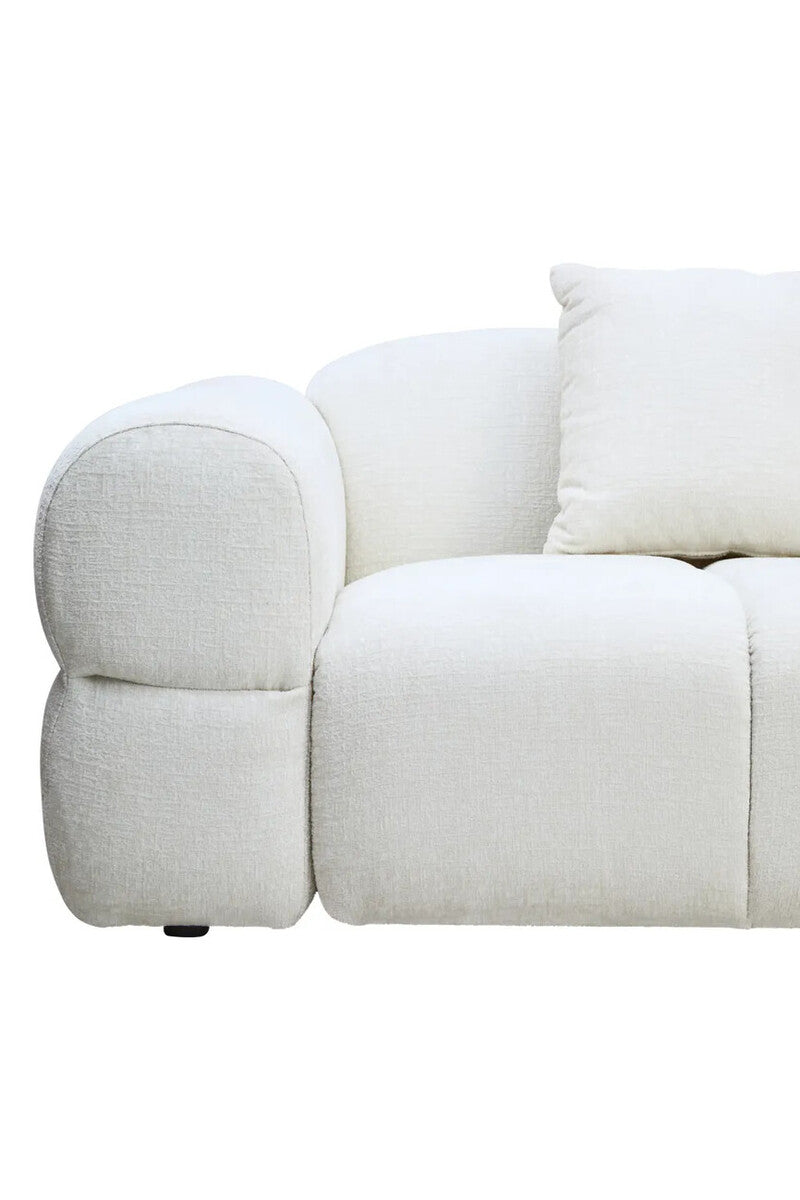 Anglet Cream Textured Fabric Large 3 Seater Sofa