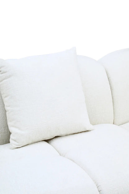 Anglet Cream Textured Fabric Large 3 Seater Sofa