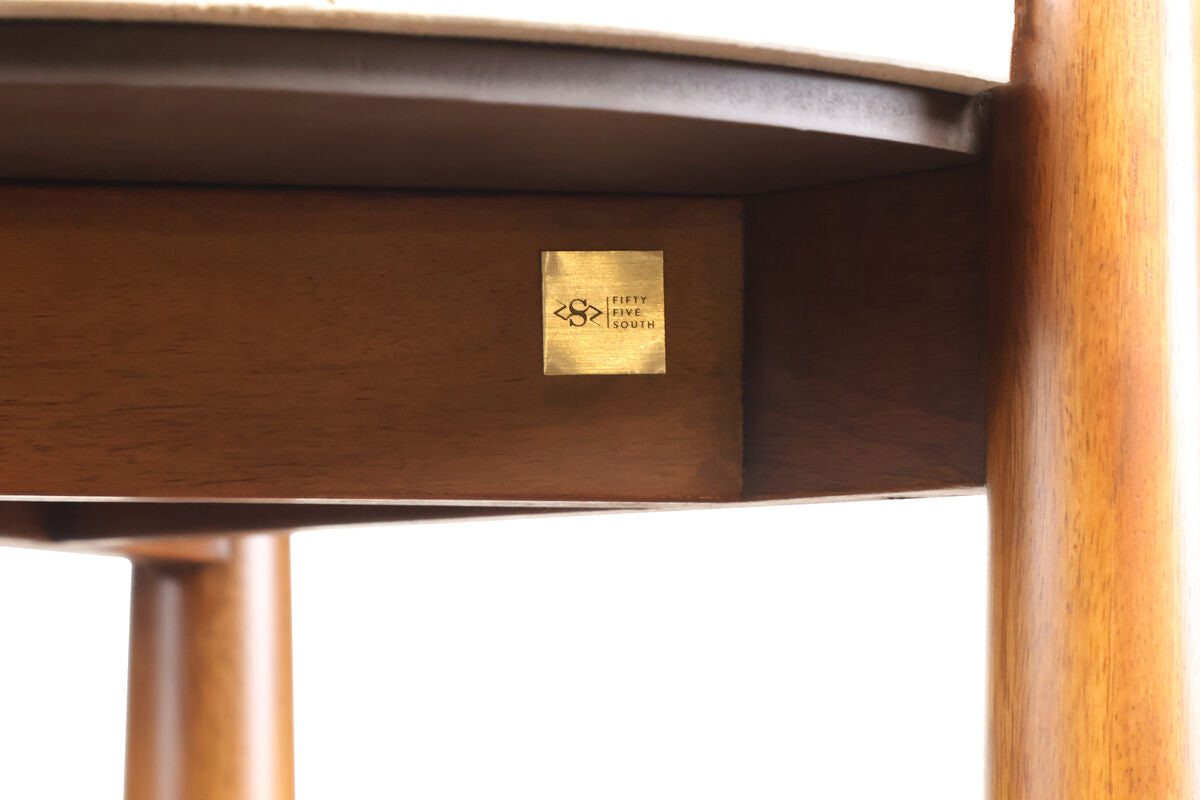 Mango Brown Finish Wood Travertine Top Side Table | Wilbur