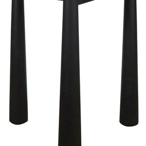 Wilbur Cream Marble and Black Finish Mango Wood Side Table