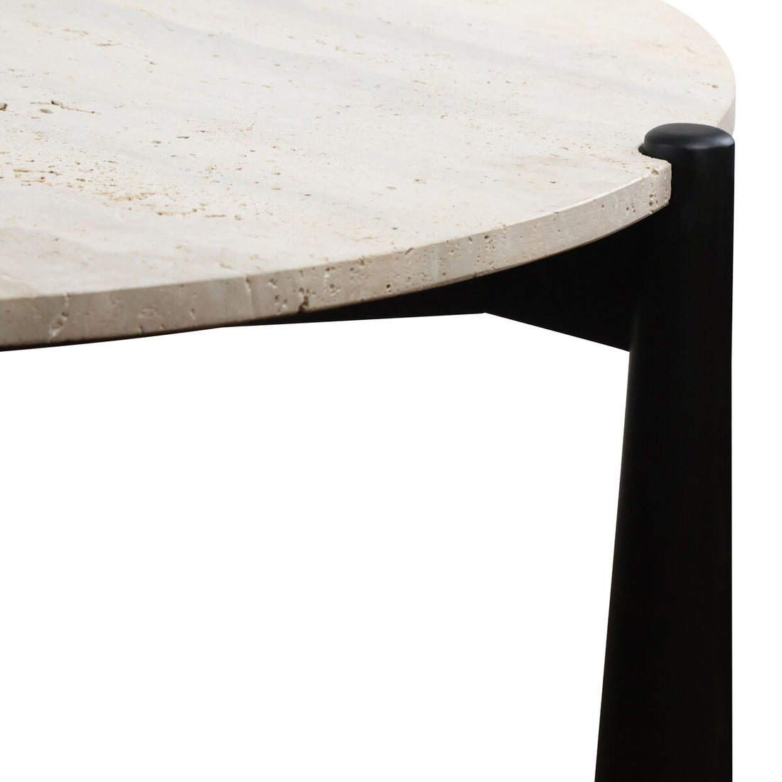 Mango Black Finish Wood Travertine Top Coffee Table | Wilbur