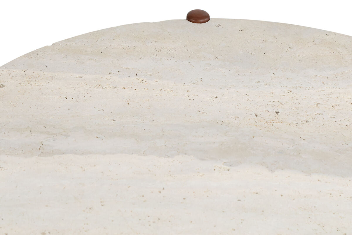 Mango Brown Finish Wood Travertine Top Coffee Table | Wilbur