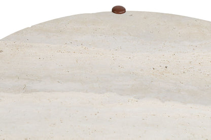 Mango Brown Finish Wood Travertine Top Coffee Table | Wilbur