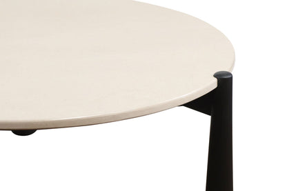Mango Black Finish Wood Cream Marble Top Coffee Table | Wilbur
