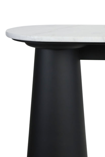 Mango Black Finish Wood White Marble Top Console Table | Waris