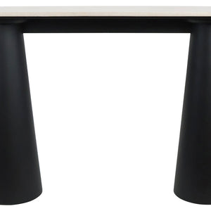 Waris Cream Marble and Black Mango Wood Console Table