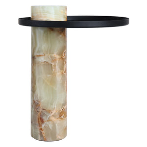 Metal Top Onyx Base Side Table | Mahon