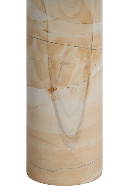 Metal Top Berma Teak Marble Base Side Table | Mahon