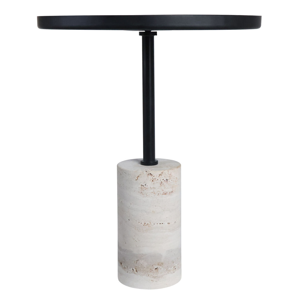 Metal Top Travertine Base Side Table | Murcia