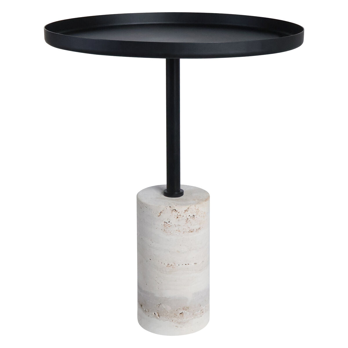 Metal Top Travertine Base Side Table | Murcia