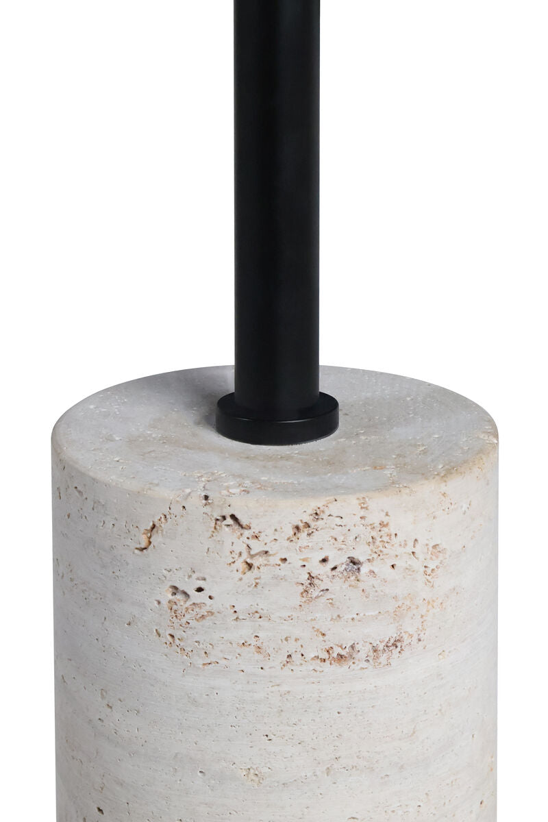 Metal Top Travertine Base Side Table | Murcia