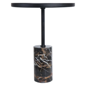 Metal Top Black and White Marble Base Side Table | Murcia