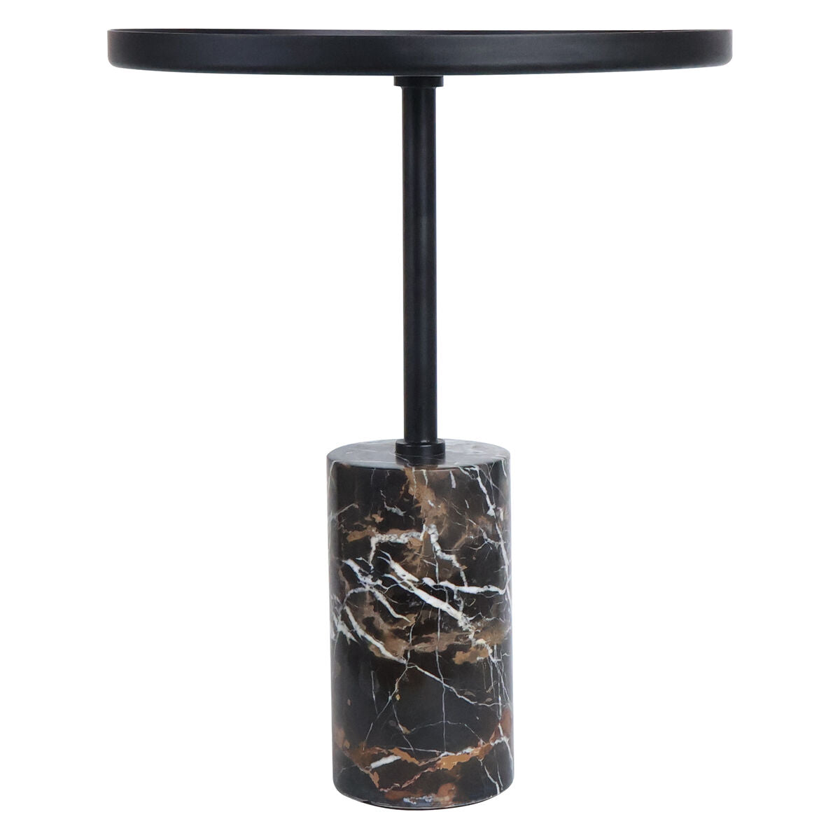 Metal Top Black and White Marble Base Side Table | Murcia