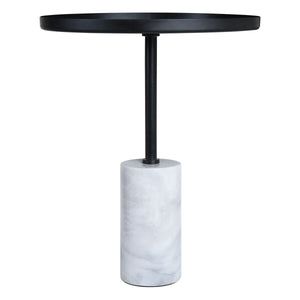 Metal Top Zirat White Marble Base Side Table | Murcia