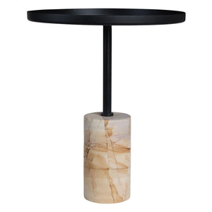 Metal Top Berma Teak Marble Base Side Table | Murcia