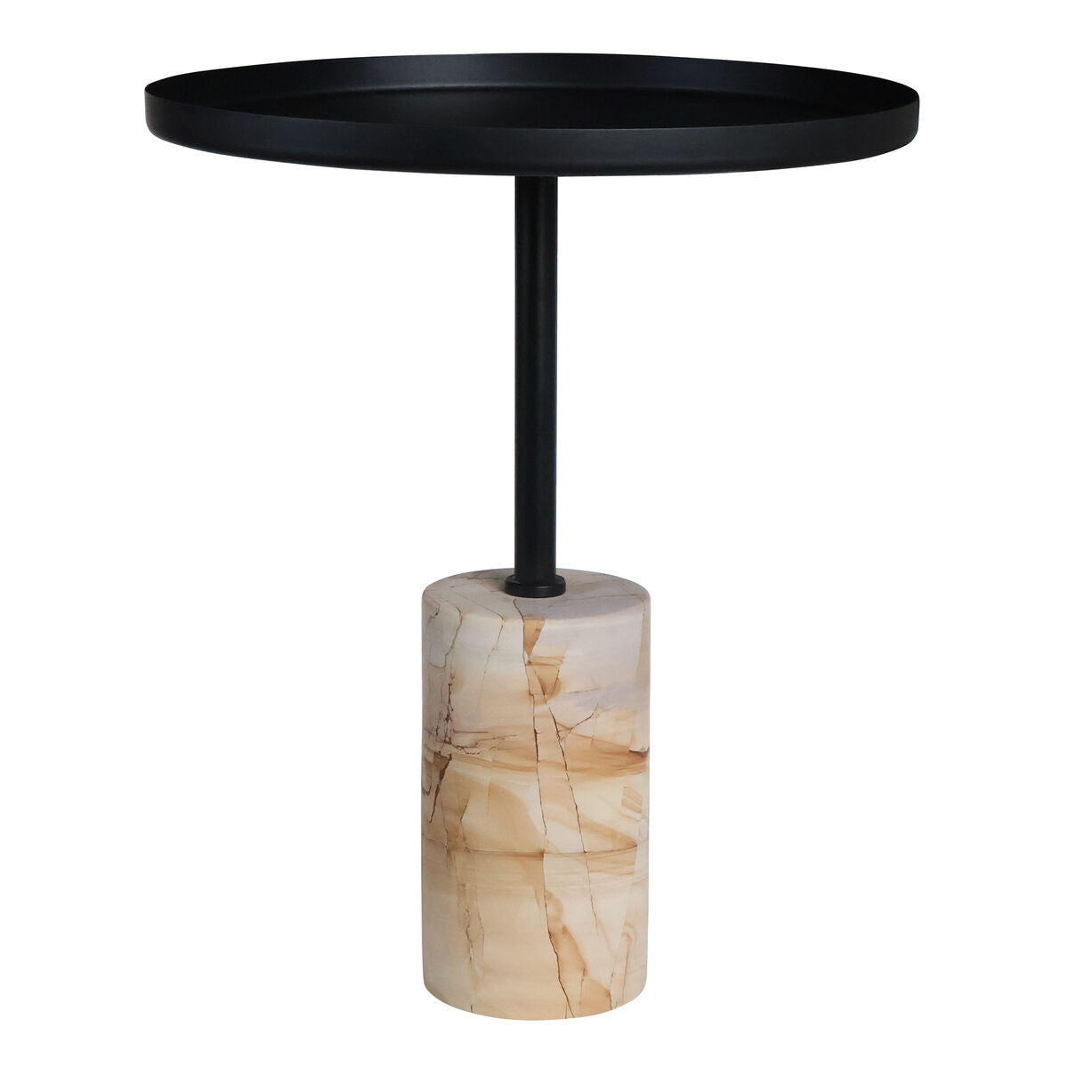 Metal Top Berma Teak Marble Base Side Table | Murcia