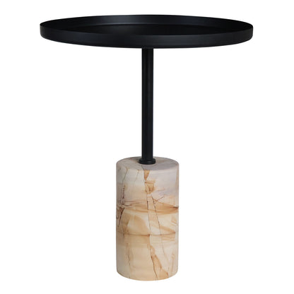 Metal Top Berma Teak Marble Base Side Table | Murcia
