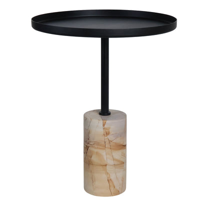 Metal Top Berma Teak Marble Base Side Table | Murcia