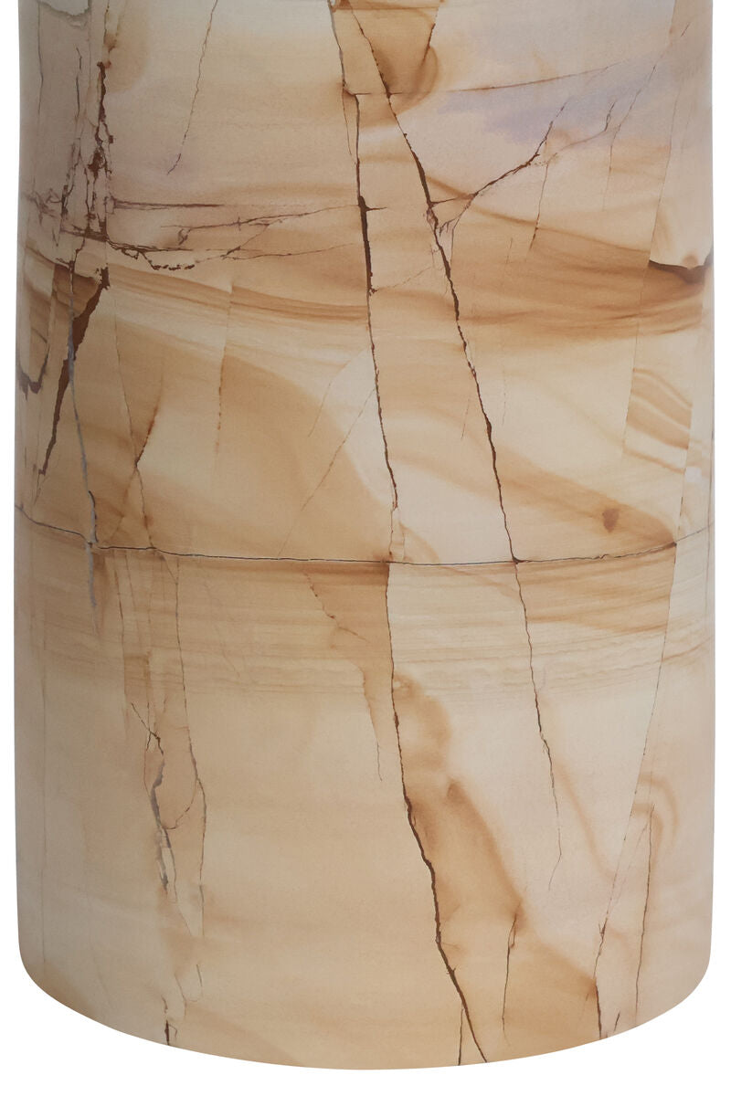 Metal Top Berma Teak Marble Base Side Table | Murcia