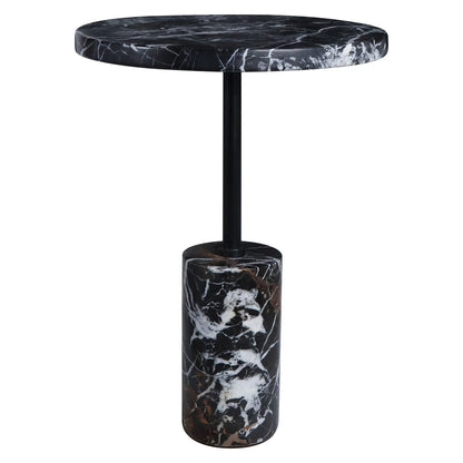 Black and White Marble Top and Base Side Table | Merida