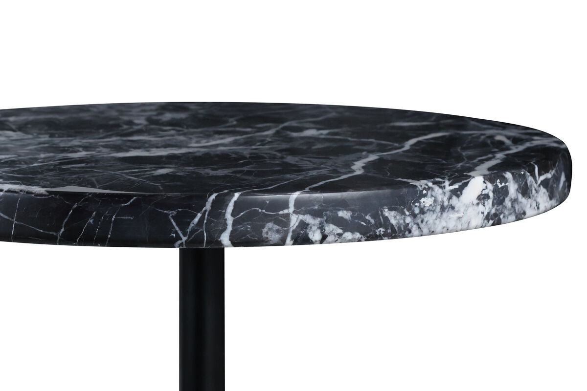 Black and White Marble Top and Base Side Table | Merida