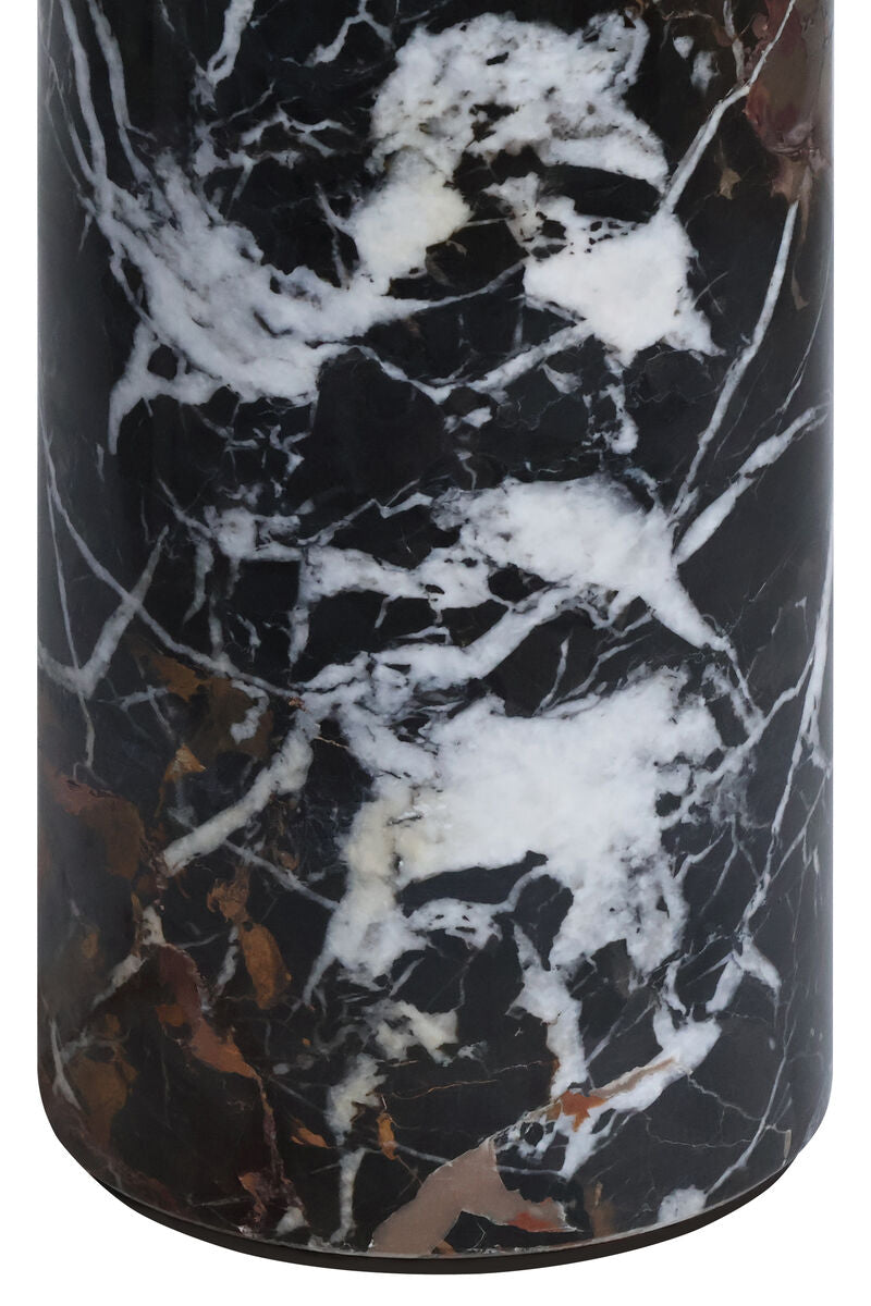 Black and White Marble Top and Base Side Table | Merida